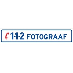Autobord 112 FOTOGRAAF sticker 50x10cm